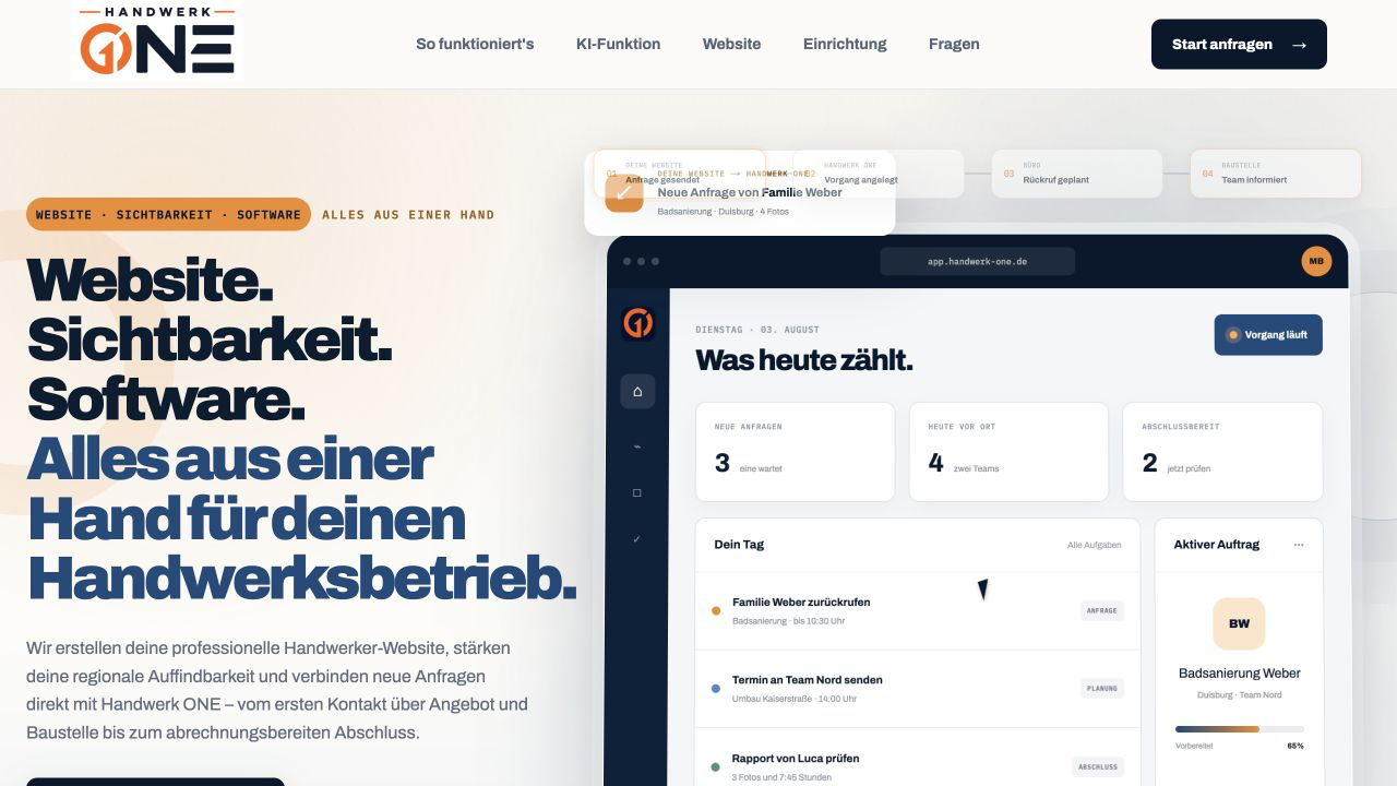 Handwerk ONE – Projektansicht
