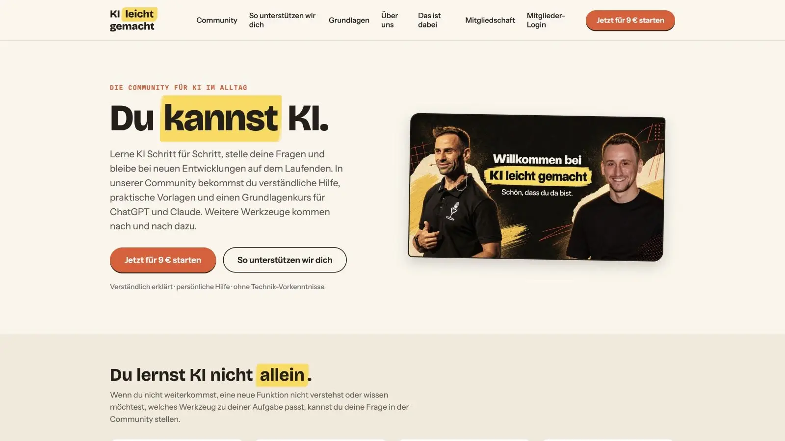 KI leicht gemacht – Projektansicht